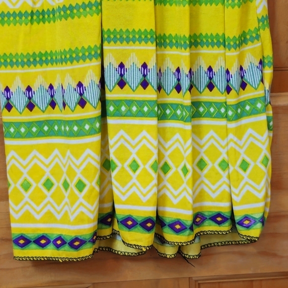 NWT Romantic Sini Women's Yellow Pattern Sleeveless Stretchy Tube Sundress - Picture 7 of 9